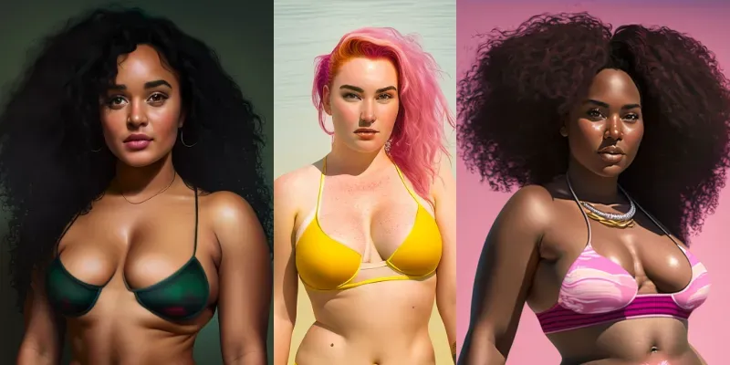 Beautiful Realistic Swimsuit Models