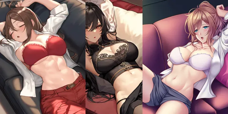 Cute Sexy Girls Taking Naps