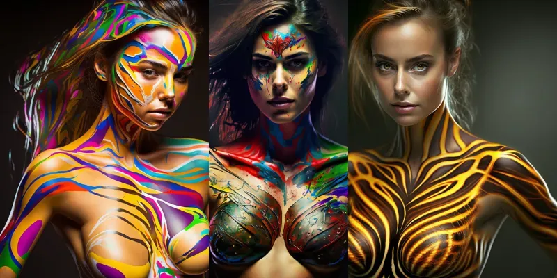 Sexy Body Paint Models